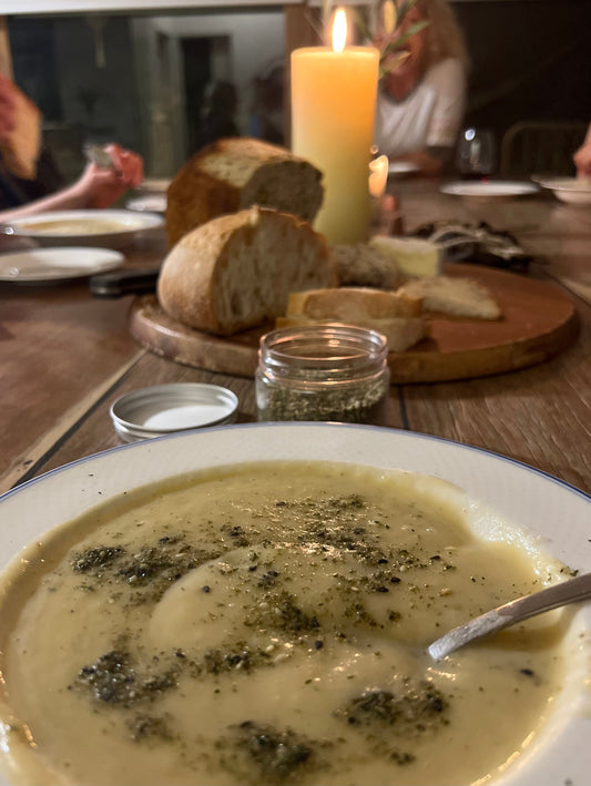 Potato and Leek Soup with Furikake-Southern Seagreens