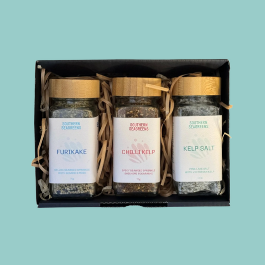 Southern Seagreens Australian seaweed condiments Furikake, Kelp Salt, Chilli Kelp Gift Pack
