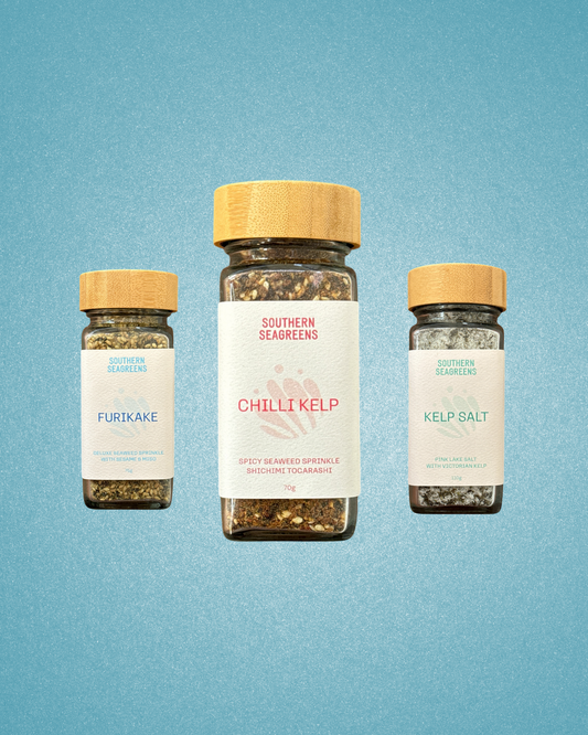 Southern Seagreens Australian seaweed condiments Furikake, Chilli Kelp and Kelp Salt