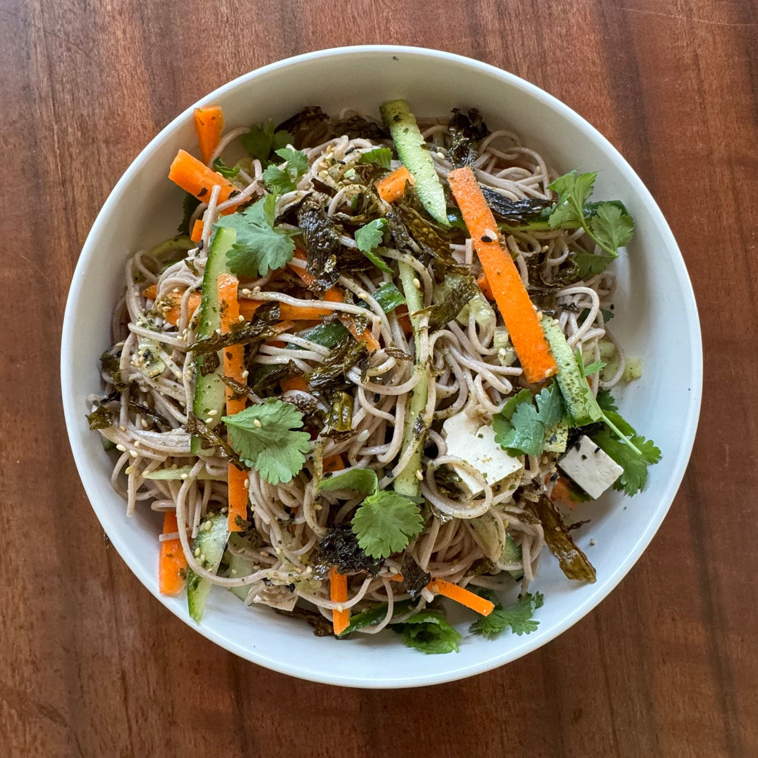 Seaweed salad with Wakame, shredded veggies and Southern Seagreens Furikake.