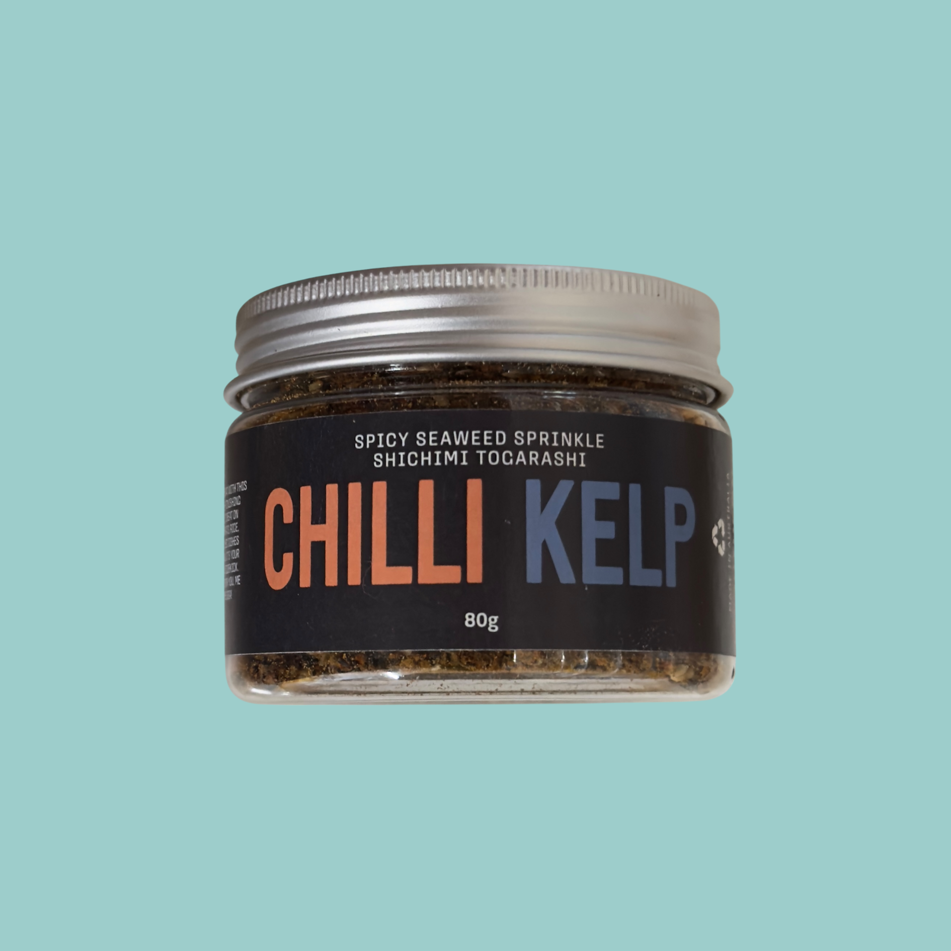 Southern Seagreens 80g jar Australian Chilli Kelp spicy seaweed seasoning  sprinkle featuring local kelp.