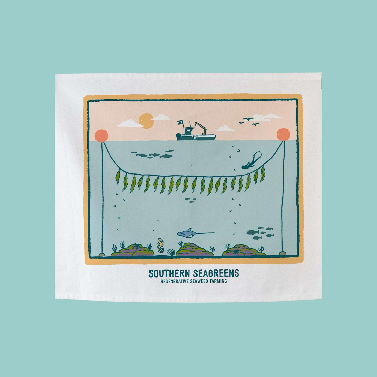 Organic Cotton Tea Towel-Southern Seagreens-Southern Seagreens